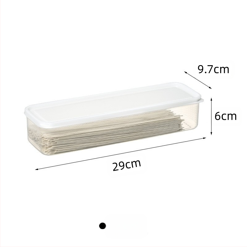 Skalūnų, imbiero, česnako, laiškinių česnakų makaronų laikymo dėžutė Ilga kvadratinė makaronų konservavimo dėžutė Maistinė sandari plastikinė dėžutė