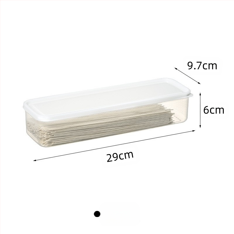 Skalūnų, imbiero, česnako, laiškinių česnakų makaronų laikymo dėžutė Ilga kvadratinė makaronų konservavimo dėžutė Maistinė sandari plastikinė dėžutė