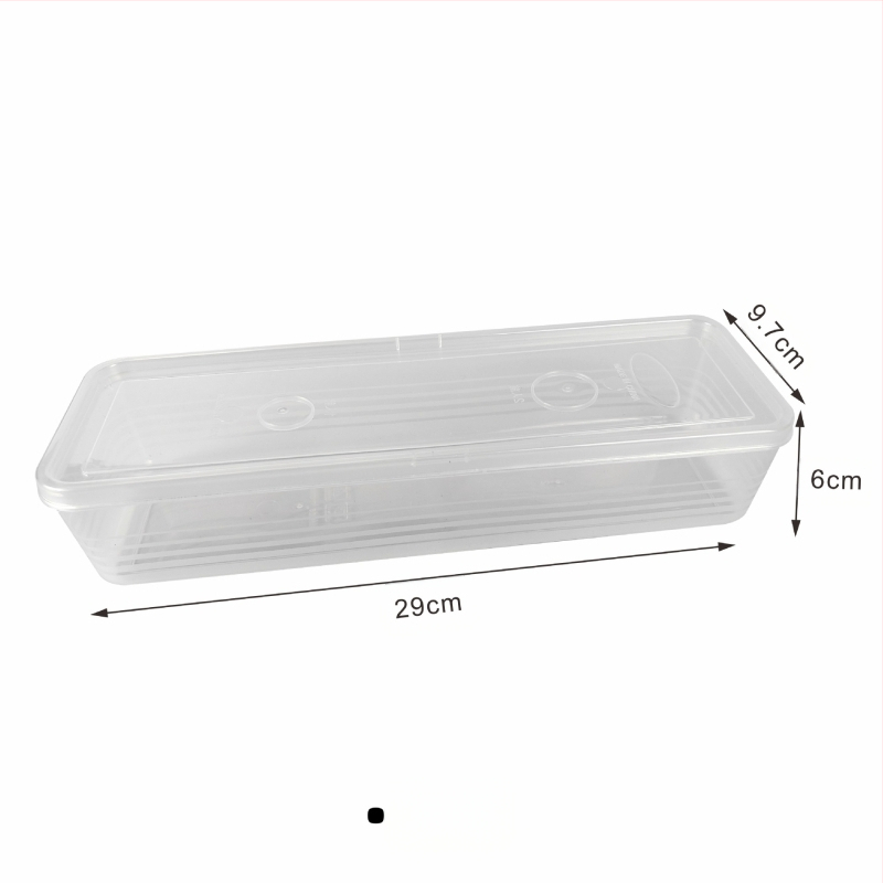 Skalūnų, imbiero, česnako, laiškinių česnakų makaronų laikymo dėžutė Ilga kvadratinė makaronų konservavimo dėžutė Maistinė sandari plastikinė dėžutė