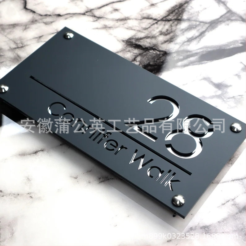 Tarpvalstybinis akrilinis durų ženklas su raginimu, personalizuotas viešbučio nakvynės ir pusryčių langelio tipo privatus kambarys, bendruomenės numerio ženklas