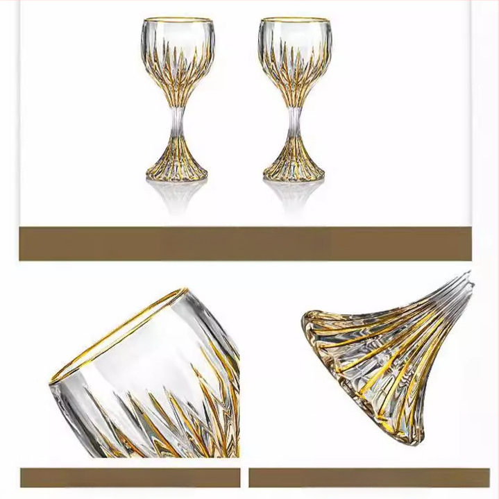 Kerge luksuslik vintage reljeefne nikerdatud punase veini klaas majapidamisklaasist pokaal veiniklaas kõrge värviväärtusega veiniklaasi hulgimüük