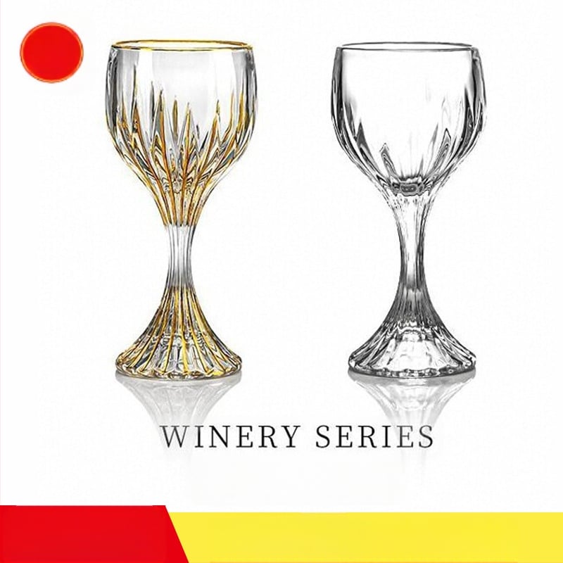 Kerge luksuslik vintage reljeefne nikerdatud punase veini klaas majapidamisklaasist pokaal veiniklaas kõrge värviväärtusega veiniklaasi hulgimüük