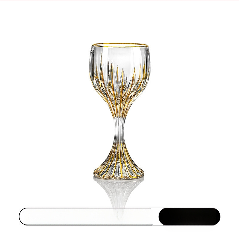 Kerge luksuslik vintage reljeefne nikerdatud punase veini klaas majapidamisklaasist pokaal veiniklaas kõrge värviväärtusega veiniklaasi hulgimüük