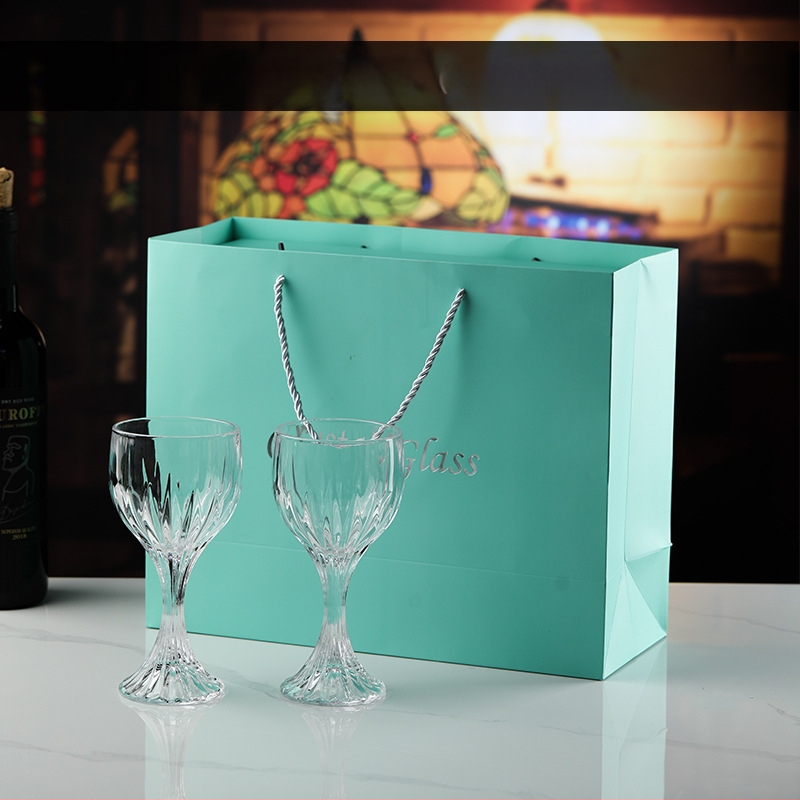 Kerge luksuslik vintage reljeefne nikerdatud punase veini klaas majapidamisklaasist pokaal veiniklaas kõrge värviväärtusega veiniklaasi hulgimüük