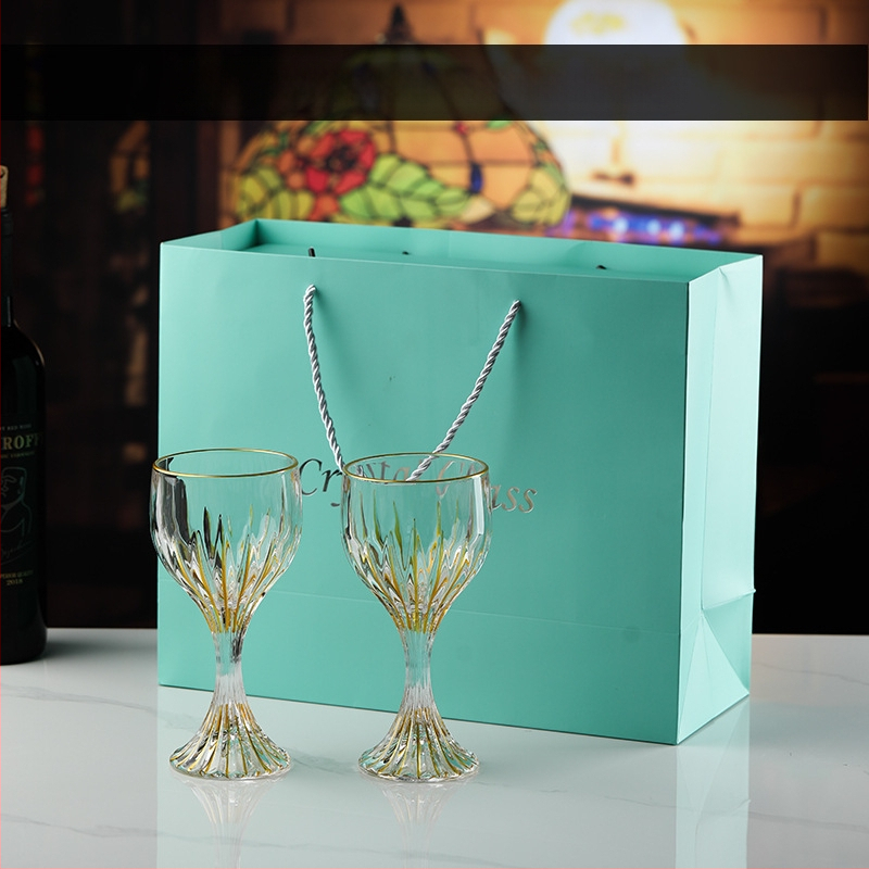 Kerge luksuslik vintage reljeefne nikerdatud punase veini klaas majapidamisklaasist pokaal veiniklaas kõrge värviväärtusega veiniklaasi hulgimüük