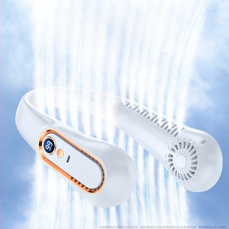 2024 m. naujas pakabinamas kaklo ventiliatorius su USB įkrovimu, nešiojamas, mažas lauko studentų biuro skaitmeninis ekranas, mini