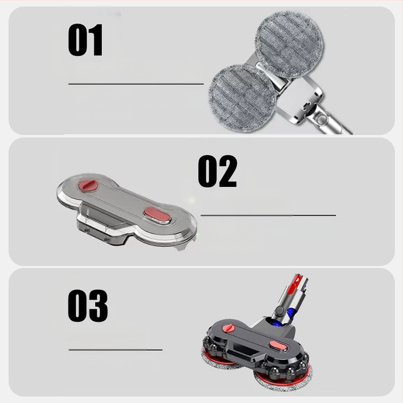 Sobib Dysoni tolmuimeja lisatarvikutele Märg- ja kuivpoleerimine Põrandamopp Imupea Pühkimismopp Integreeritud elektriline mopp