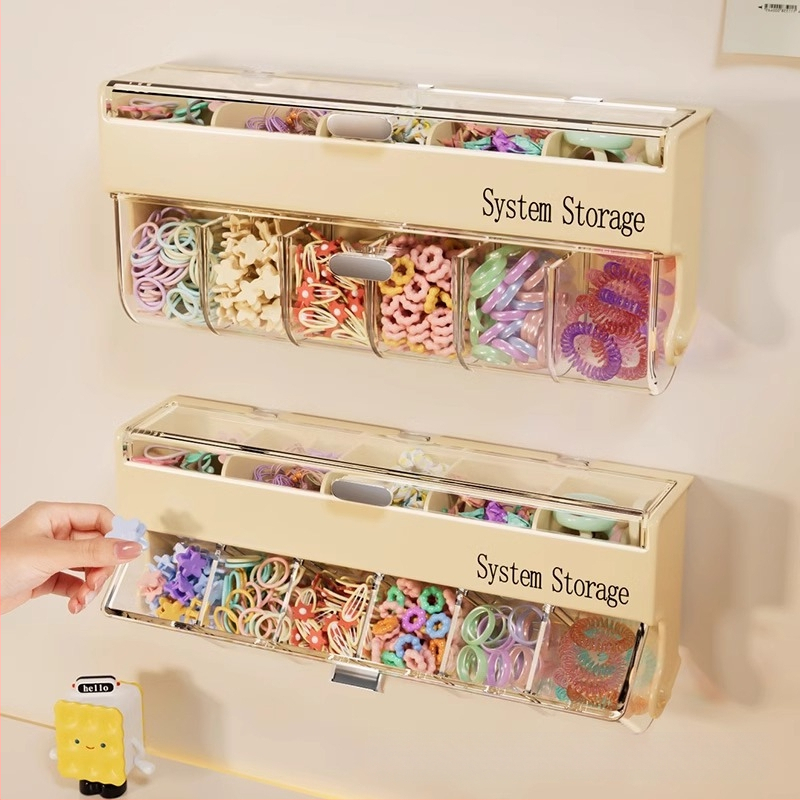 Vaikų plaukų aksesuarų laikymo dėžutė, prie sienos tvirtinama plaukų segtukas, kūdikio mergaitės papuošalai, guminė juosta, plaukų juosta, galvos virvė, separatoriaus dėžutė