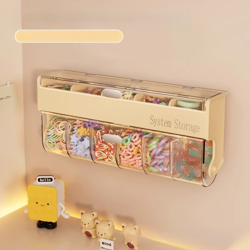 Vaikų plaukų aksesuarų laikymo dėžutė, prie sienos tvirtinama plaukų segtukas, kūdikio mergaitės papuošalai, guminė juosta, plaukų juosta, galvos virvė, separatoriaus dėžutė