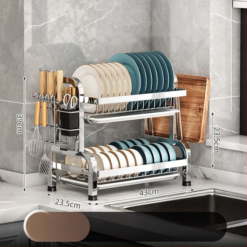 Piiriülesed plahvatused 304 roostevabast terasest köögiriiul nõud ja nõude äravoolurest multifunktsionaalne kausiriiul kausi söögipulkade hoidmiseks