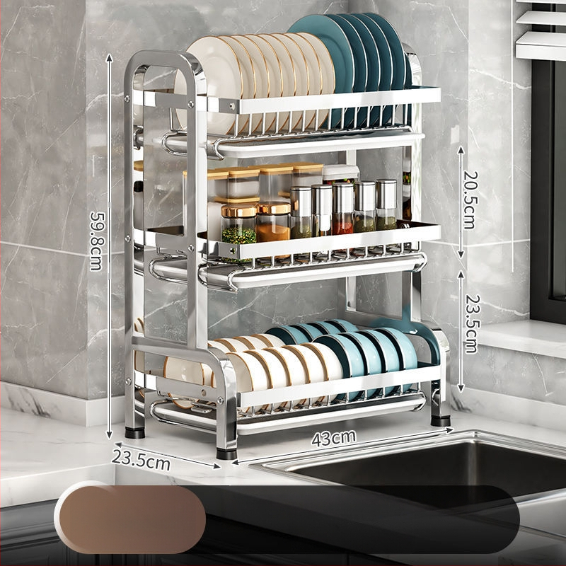 Piiriülesed plahvatused 304 roostevabast terasest köögiriiul nõud ja nõude äravoolurest multifunktsionaalne kausiriiul kausi söögipulkade hoidmiseks