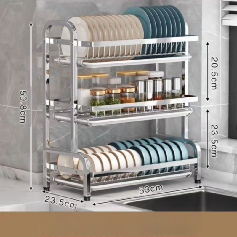 Piiriülesed plahvatused 304 roostevabast terasest köögiriiul nõud ja nõude äravoolurest multifunktsionaalne kausiriiul kausi söögipulkade hoidmiseks