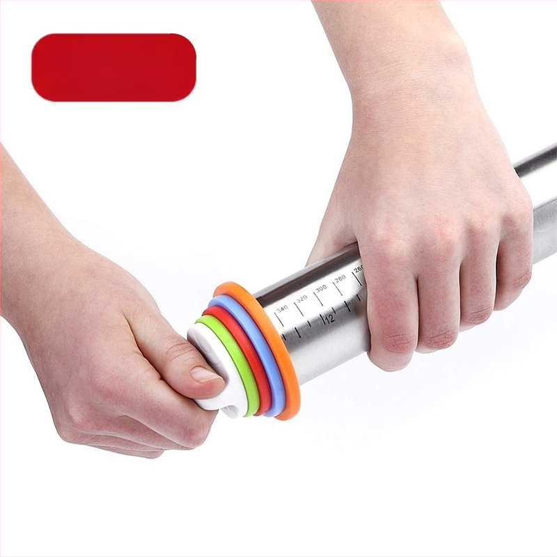 17 colių reguliuojamo storio nerūdijančio plieno kočėlas, kepimo kočėlas su graduota miltų lazdele