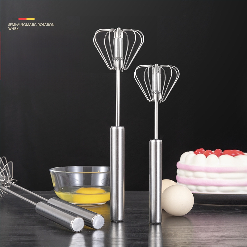 Nerūdijančio plieno rotacinis kiaušinių plaktuvas, pusiau automatinis maišytuvas, rankinis kiaušinių plaktuvas, buitinis grietinėlės kiaušinių kepimo įtaisas