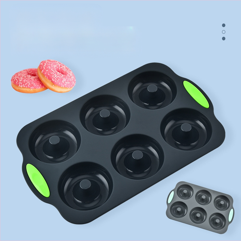 Tehase hulgimüügi silikoonist kahevärviline kuue auguga sõõrikukoogi pann šokolaadiküpsise vormi küpsetamiskoogi tööriistad
