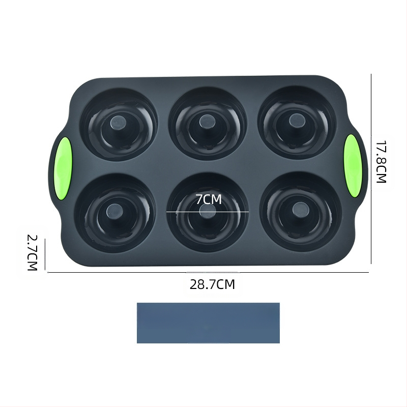 Tehase hulgimüügi silikoonist kahevärviline kuue auguga sõõrikukoogi pann šokolaadiküpsise vormi küpsetamiskoogi tööriistad