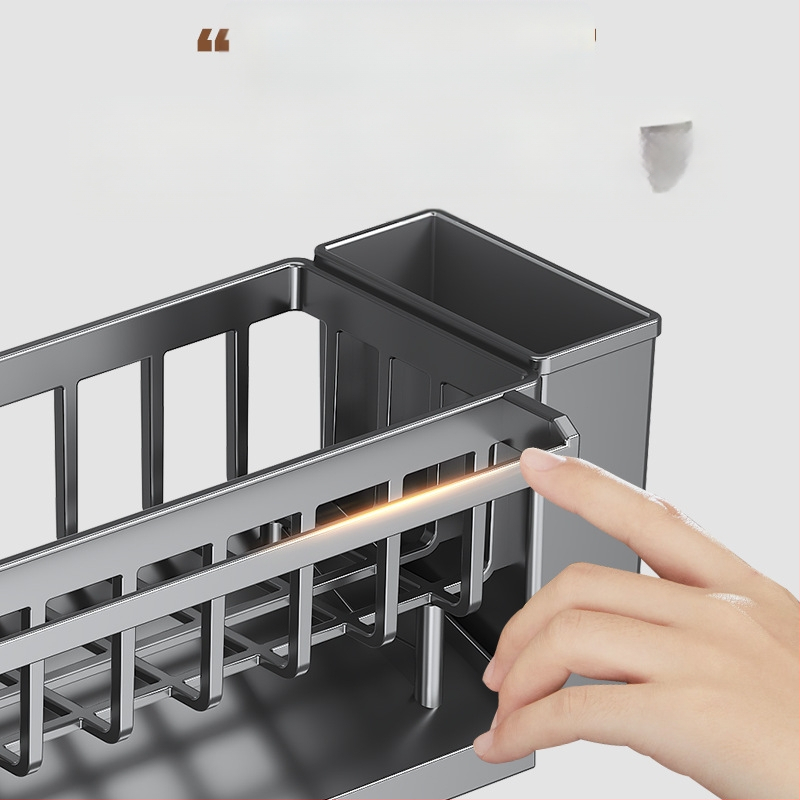 Kriauklės lentynėlė Virtuvinių lazdelių peilių laikiklis Integruota saugykla Daugiafunkcinė rankų plovimo kriauklė Plieno rutuliukų stalviršio laikymo lentynėlė