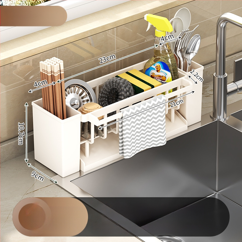 Kriauklės lentynėlė Virtuvinių lazdelių peilių laikiklis Integruota saugykla Daugiafunkcinė rankų plovimo kriauklė Plieno rutuliukų stalviršio laikymo lentynėlė