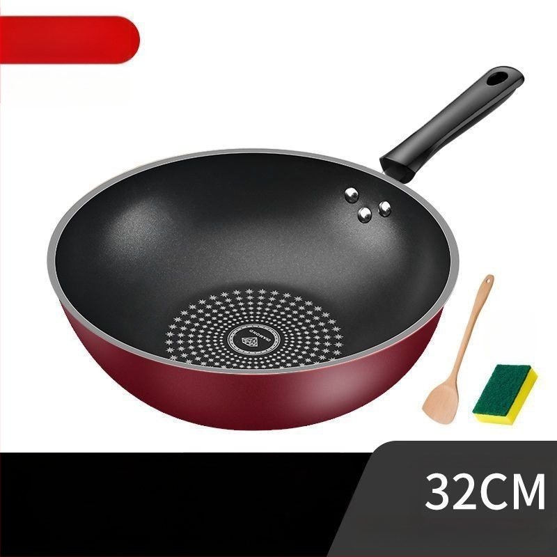 Saksa Crystal Diamond Wok mittenakkuva wokiga wok majapidamises kasutatav suitsuvaba raudpann induktsioonpliit gaasipliit universaalne gaasipliit