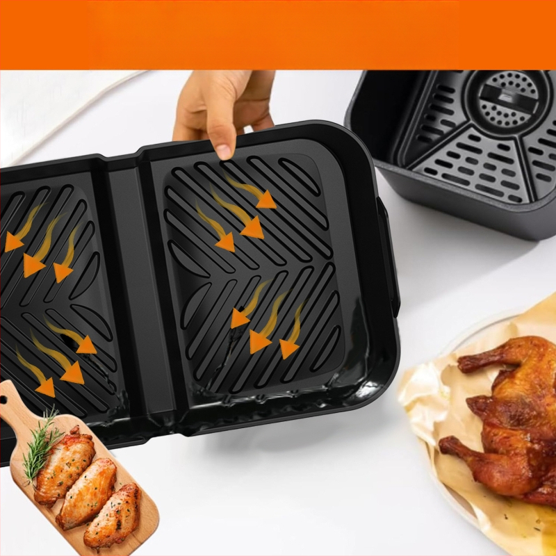 Nauja tarpvalstybinė kvadratinė silikoninė kepimo skarda, didmeninė prekyba, tinkanti „Ninja AF500“ oro keptuvės kepimo skardai