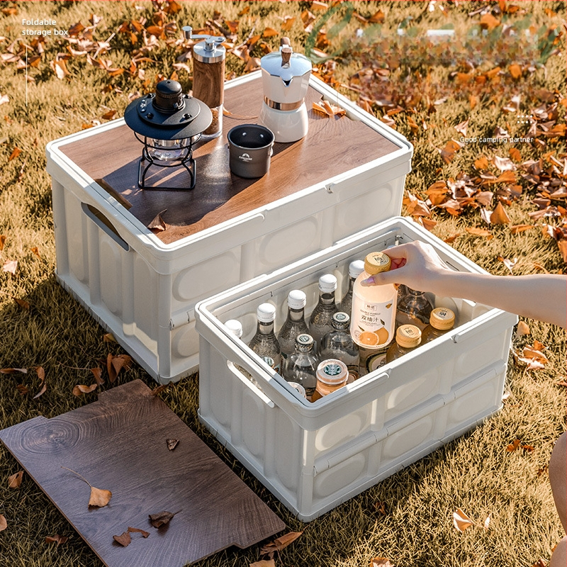 Välistingimustes telkimiseks kaasaskantav hoiukast kokkupandav kast telkimise hoiukast auto hoiukast plastist puidust kaanega hoiukast