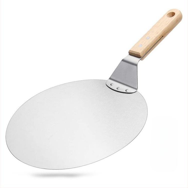 Gamykliniai kepimo įrankiai, trijų dalių picos rinkinys, medinė rankena, apvalus kastuvas, nerūdijančio plieno, peilis, medinė rankena, trikampis kastuvas