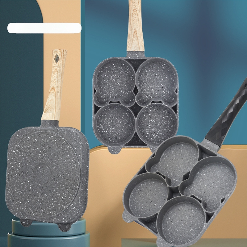 Kiaušinių keptuvė, kiaušinių kepimo forma, keturių skylučių kiaušinių kepimo artefaktas, neprideganti blynų kepimo mašina, namų pusryčiai