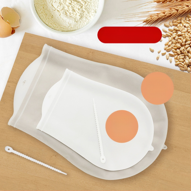 Maistinio lygio sutirštintas silikoninis minkymo maišelis, nelimpantis rankų konservavimo virtuvės buitinės tešlos minkymo silikoninis minkymo maišelis