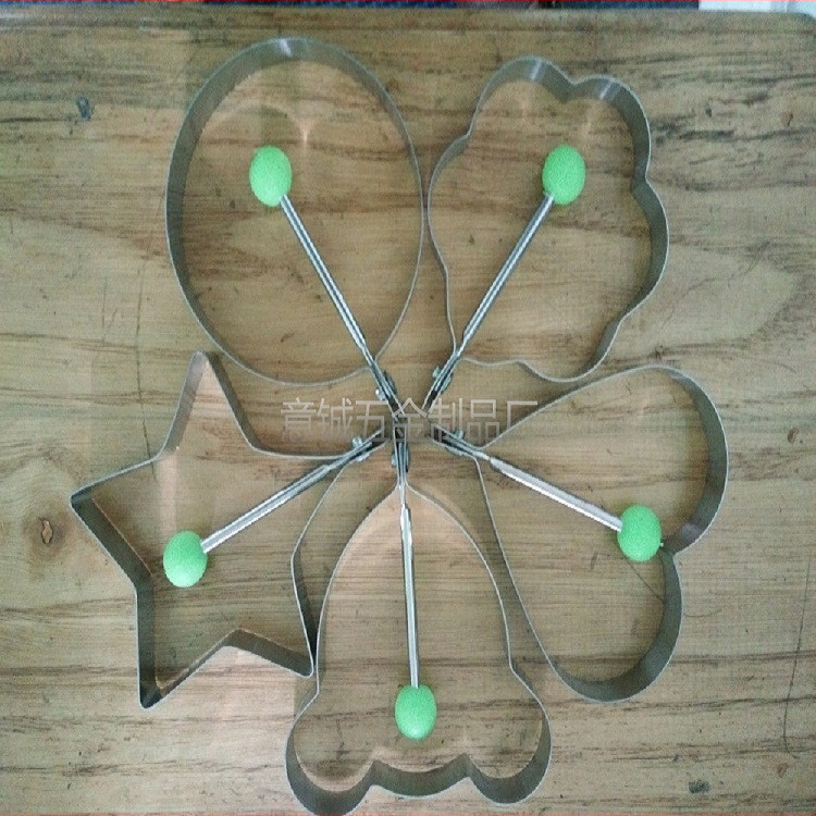 Tvornički direktno od nehrđajućeg čelika 430, kalup za omlet od jaja u obliku srca, kalup za pečenje kolača od omleta od jaja