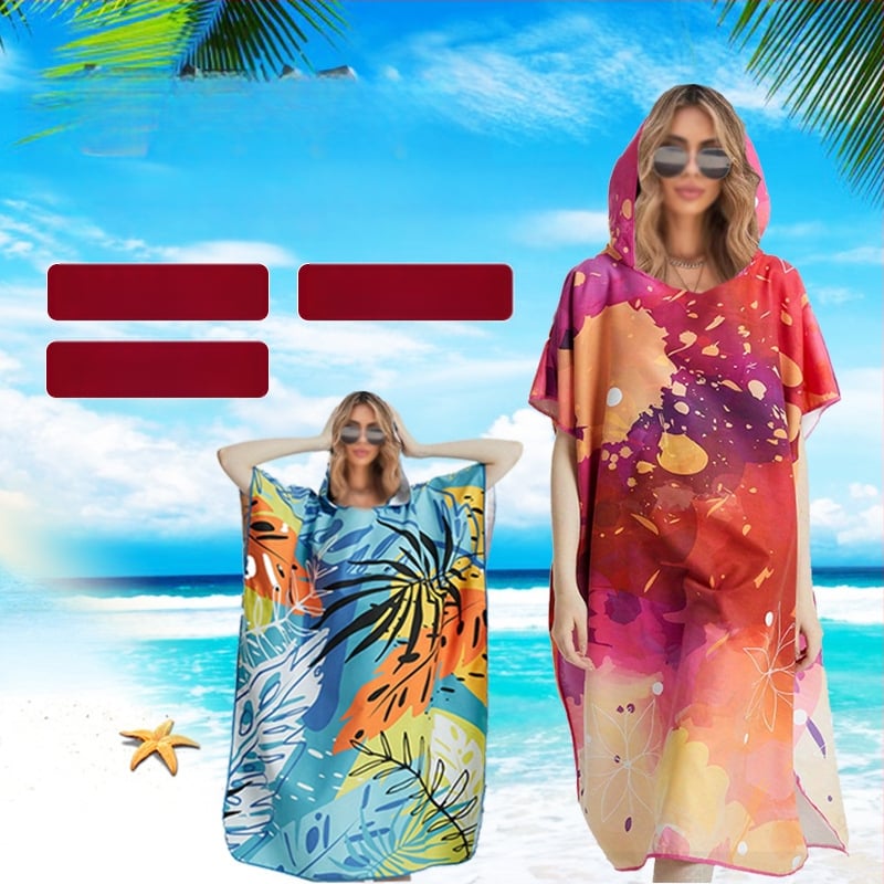 Piiriülene kuummüük lillelise kapuutsiga pesu kiiresti kuivav rätik mantli hommikumantel rannarätik vann basseinirätik hulgimüük