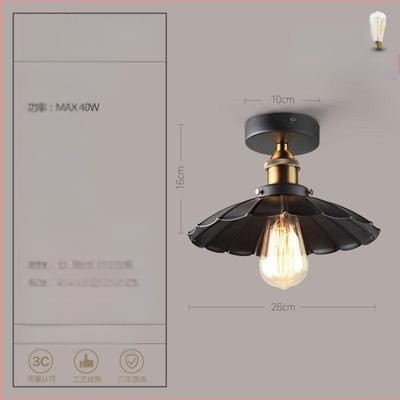 Ameerika industriaalses stiilis loft-tüüpi maalähedased retrolambid esiku vahekäigu lamp söögitoa magamistoa koridori ühe peaga laelamp