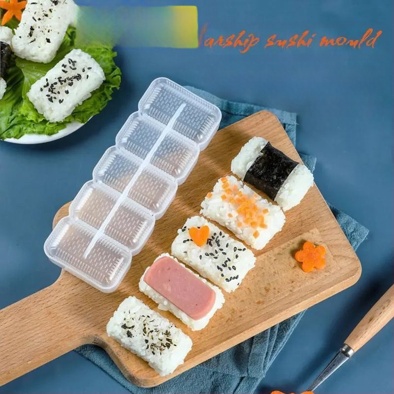 Sõjalaeva sushivorm Viie lüliga sushitööriistad Riisigrupp Porphyra Wrap riisivorm Jaapani köök Käeshoitav sushi