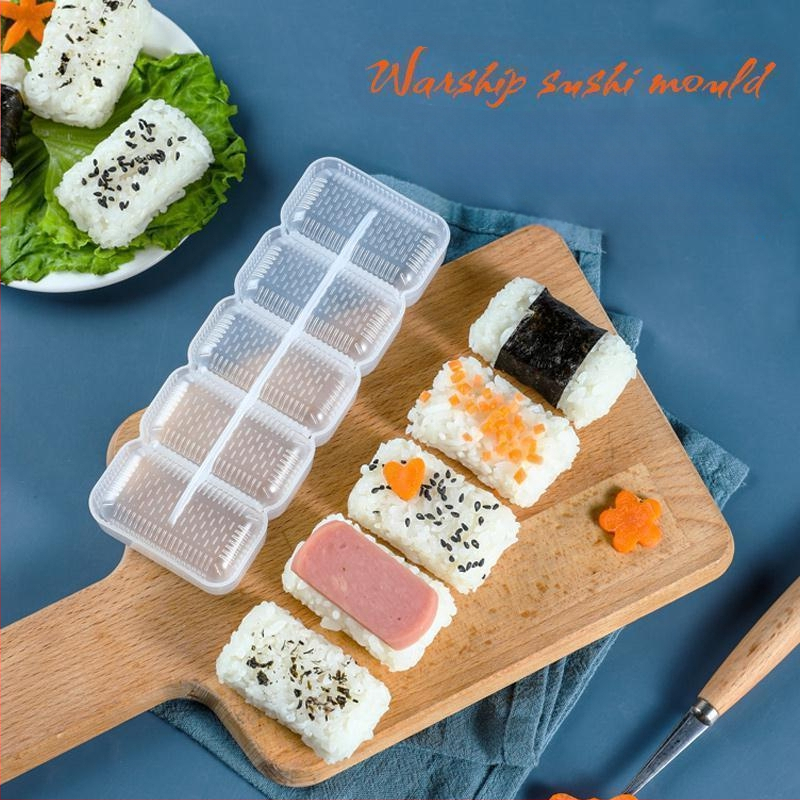 Sõjalaeva sushivorm Viie lüliga sushitööriistad Riisigrupp Porphyra Wrap riisivorm Jaapani köök Käeshoitav sushi