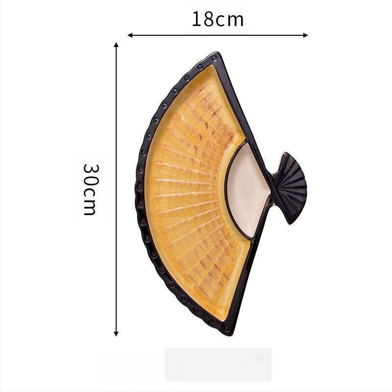 Interneti tähistaja pelmeenitaldrik äädikaga, loominguline keraamiline dielektriline taldrik, Jaapani käsitsi maalitud sushitaldrik, lehvikukujuline suupistetaldrik