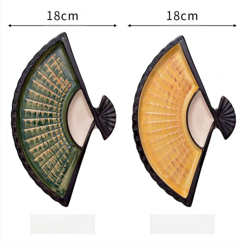 Interneti tähistaja pelmeenitaldrik äädikaga, loominguline keraamiline dielektriline taldrik, Jaapani käsitsi maalitud sushitaldrik, lehvikukujuline suupistetaldrik