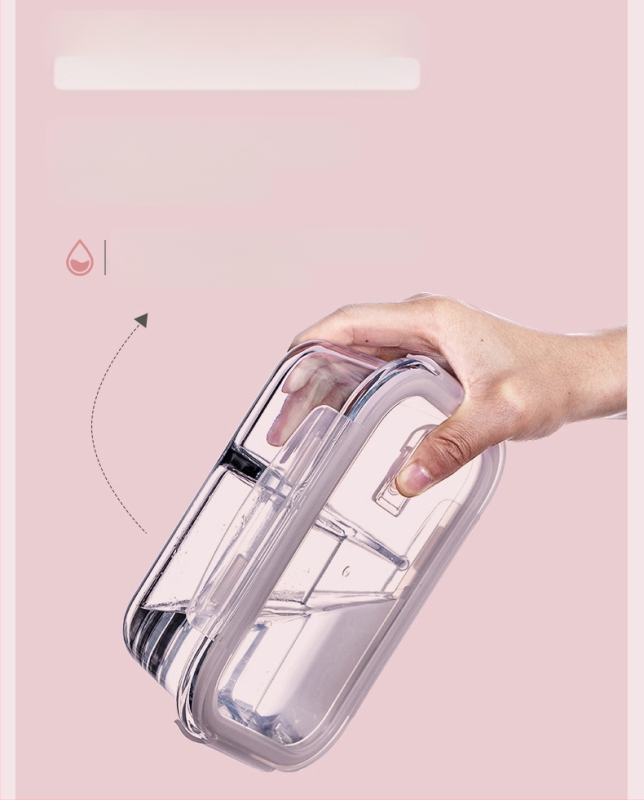 Klaasist isoleeritud lõunasöögikarp kaanega mikrolaineahju jaoks, klaasist salatikauss, kaasaskantav lõunasöögikarp, lõunasöögikarp