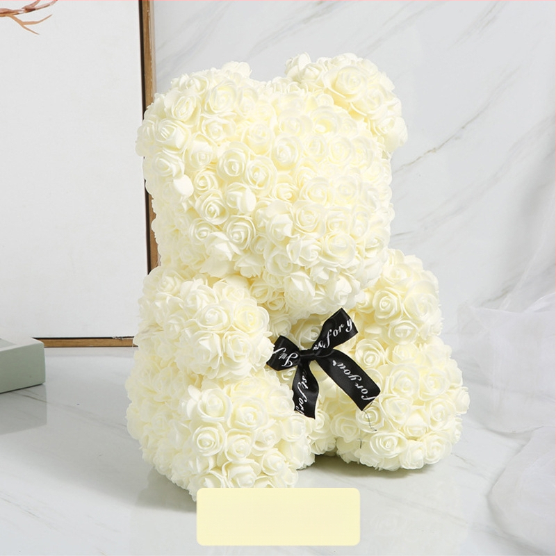 Rožinis lokys, konservuota gėlė, Valentino dienos imitacinė gėlių dovana, Pe lokio gimtadienio dovana, rožių burbulinė meška, užsienio prekyba, didmeninė prekyba