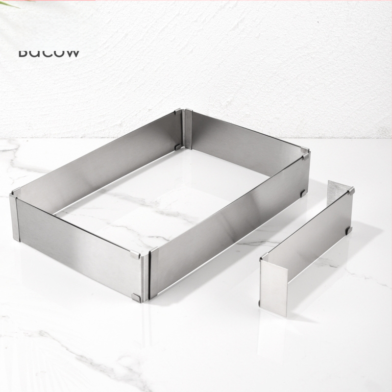 Kalup za pečenje, kalup za torte, prsten za mousse od nehrđajućeg čelika, kalup za torte, teleskopski pravokutni podesivi prsten za mousse