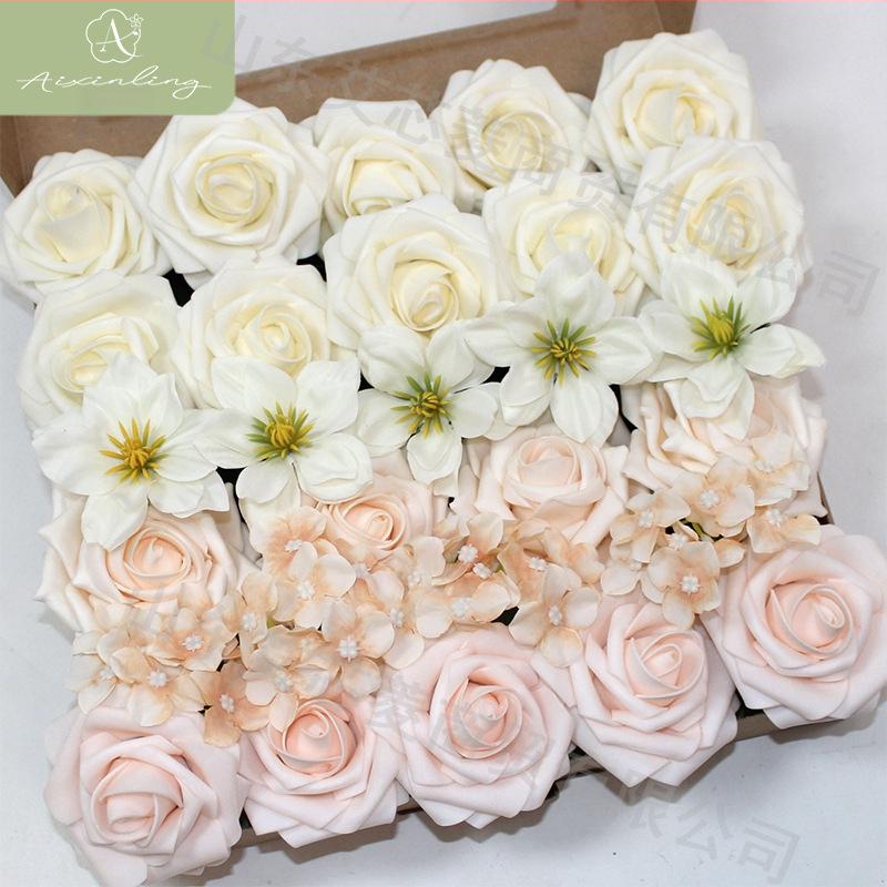 Gamyklinė tarpvalstybinė imitacinė rožių netikrų gėlių dovanų dėžutė „pasidaryk pats“ vestuvėms, vestuvių sužadėtuvių vakarėliui, darbalaukio dekoravimui