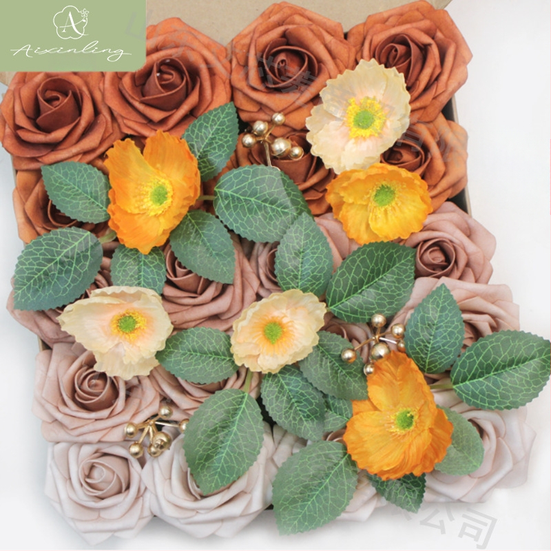 Gamyklinė tarpvalstybinė imitacinė rožių netikrų gėlių dovanų dėžutė „pasidaryk pats“ vestuvėms, vestuvių sužadėtuvių vakarėliui, darbalaukio dekoravimui