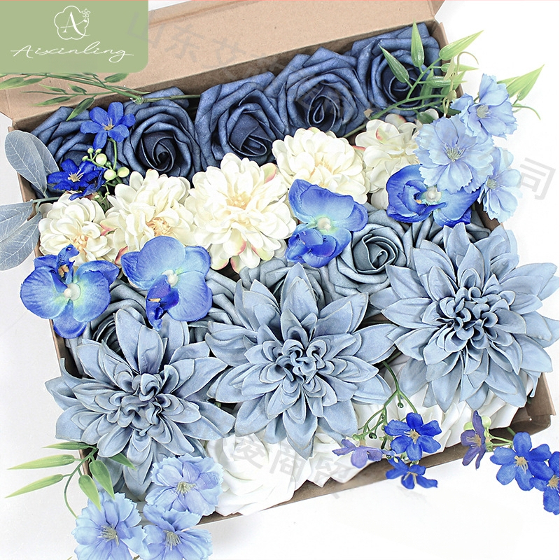 Gamyklinė tarpvalstybinė imitacinė rožių netikrų gėlių dovanų dėžutė „pasidaryk pats“ vestuvėms, vestuvių sužadėtuvių vakarėliui, darbalaukio dekoravimui