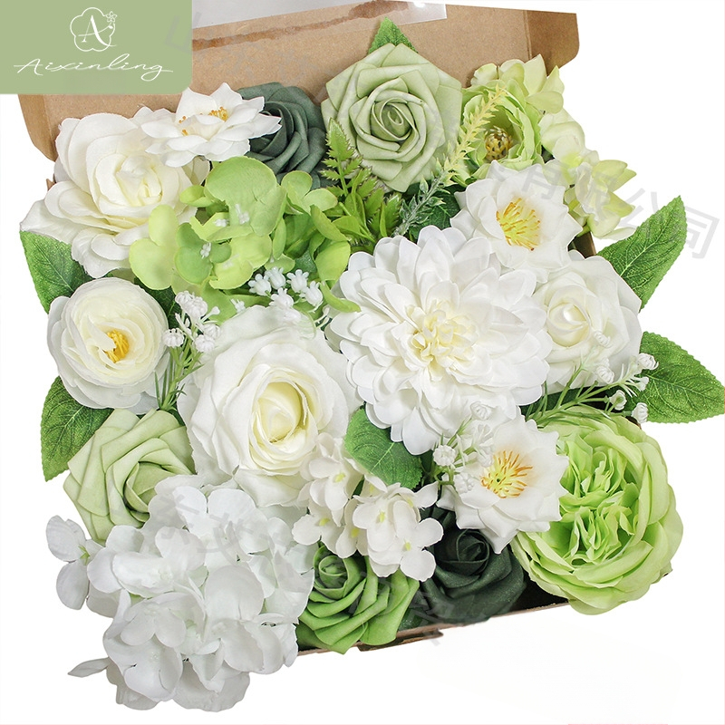 Gamyklinė tarpvalstybinė imitacinė rožių netikrų gėlių dovanų dėžutė „pasidaryk pats“ vestuvėms, vestuvių sužadėtuvių vakarėliui, darbalaukio dekoravimui