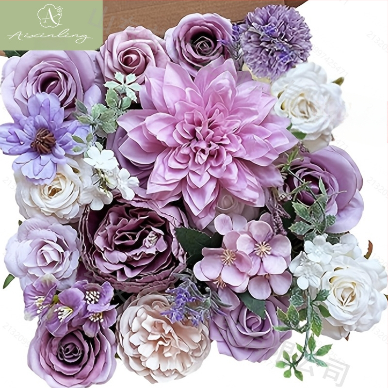 Gamyklinė tarpvalstybinė imitacinė rožių netikrų gėlių dovanų dėžutė „pasidaryk pats“ vestuvėms, vestuvių sužadėtuvių vakarėliui, darbalaukio dekoravimui