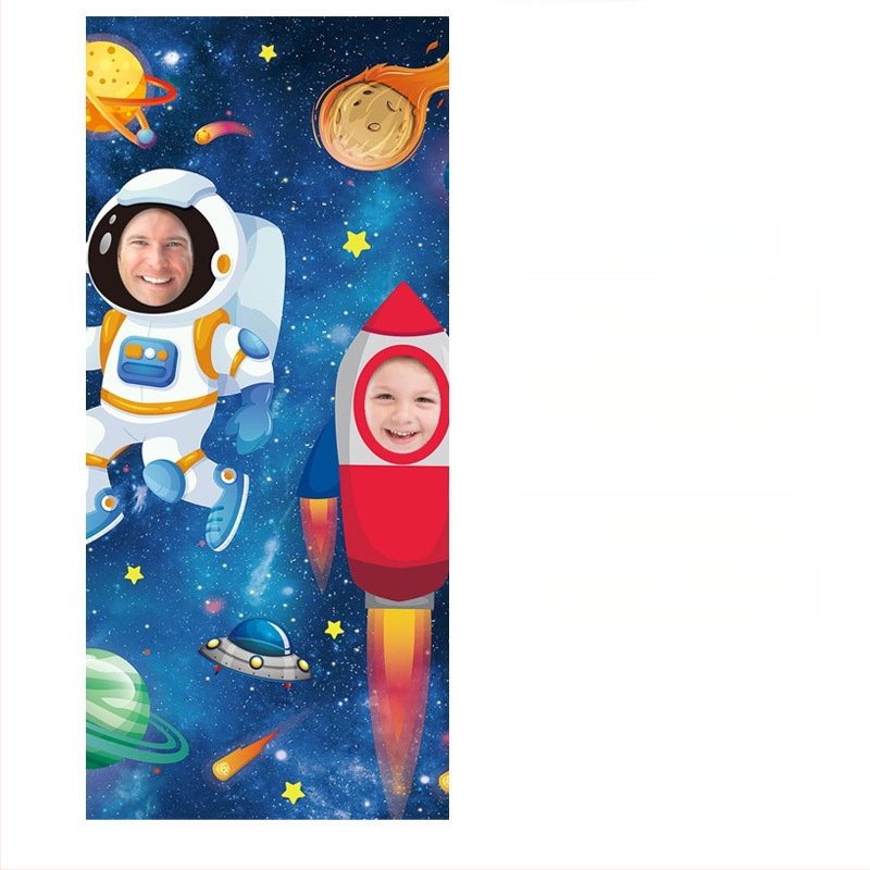 Космически забавни фото реквизити банер рожден ден декорация консумативи банер парти фотография фото врата полиестер