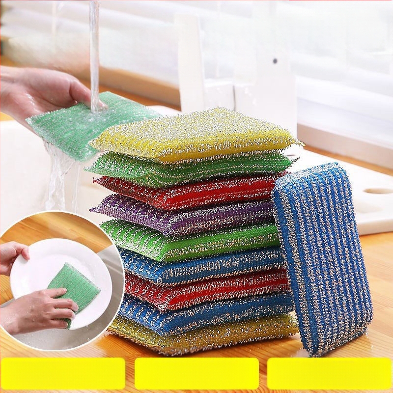 Sustorėjusi ir patvari indų plovimo kempinė virtuvės valymui, šveitimo pagalvėlė, valymo šluostė, puodų šveitiklis