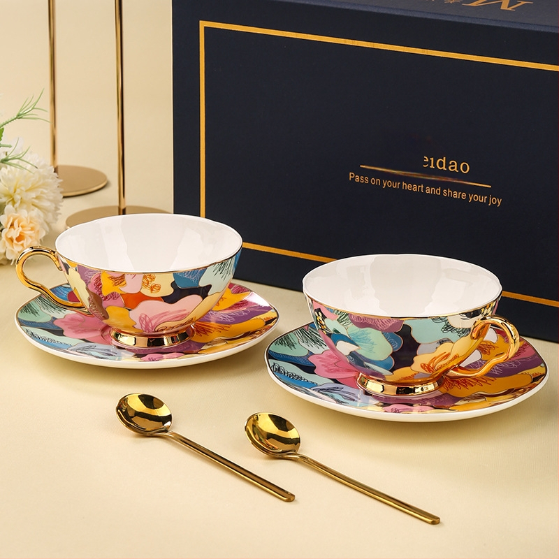 Medo kavos puodelis, aukštos kokybės kaulinio porceliano popietės arbatos arbatos rinkinys, skirtas draugėms gimtadienio vestuvių dovanai