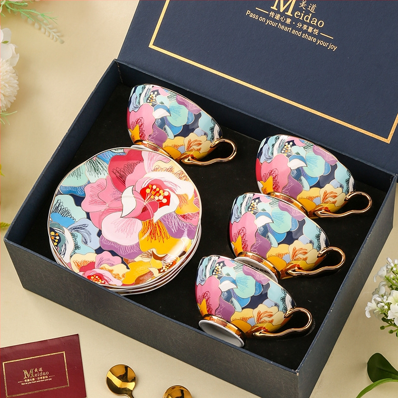 Medo kavos puodelis, aukštos kokybės kaulinio porceliano popietės arbatos arbatos rinkinys, skirtas draugėms gimtadienio vestuvių dovanai