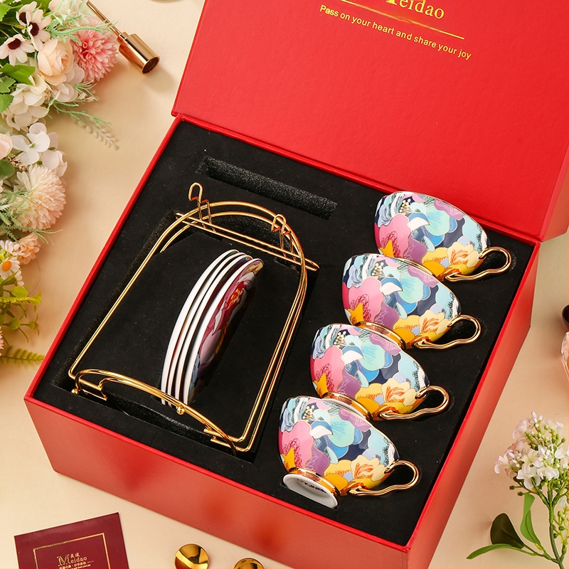 Medo kavos puodelis, aukštos kokybės kaulinio porceliano popietės arbatos arbatos rinkinys, skirtas draugėms gimtadienio vestuvių dovanai