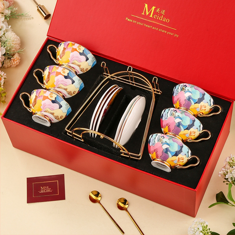Medo kavos puodelis, aukštos kokybės kaulinio porceliano popietės arbatos arbatos rinkinys, skirtas draugėms gimtadienio vestuvių dovanai