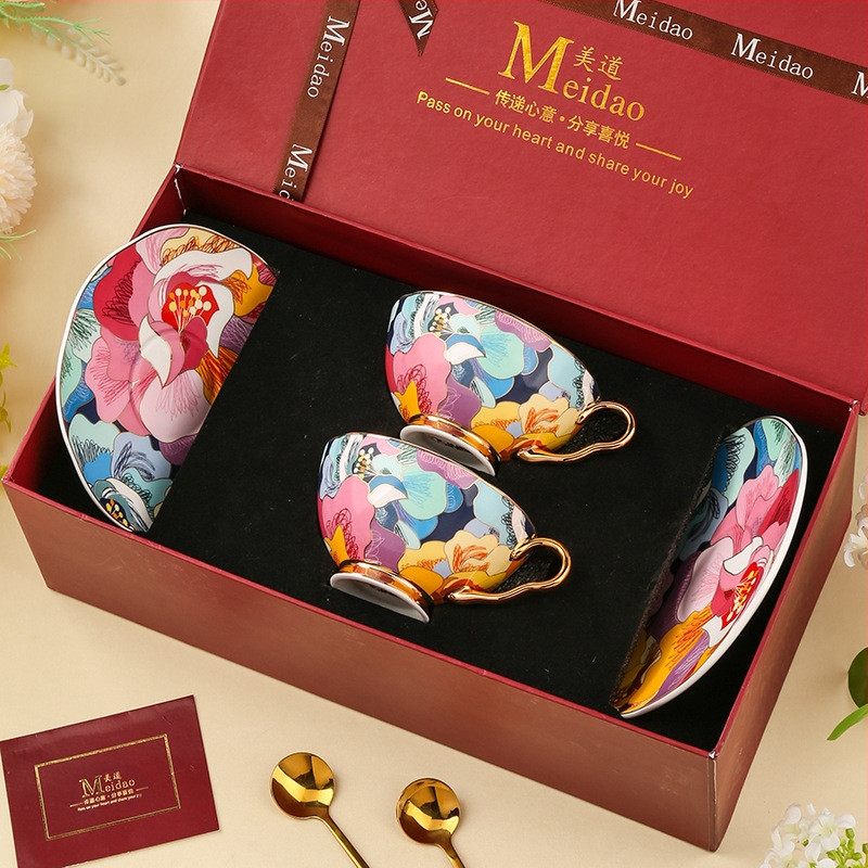 Medo kavos puodelis, aukštos kokybės kaulinio porceliano popietės arbatos arbatos rinkinys, skirtas draugėms gimtadienio vestuvių dovanai